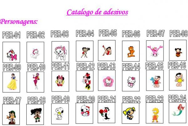 A006 - Adesivos para Unhas - PERSONAGENS