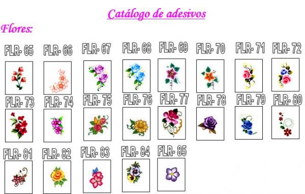 A003 - Adesivos para Unhas - FLORES